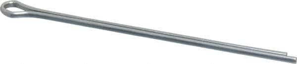 Made in USA - 3/32" Diam x 2-1/2" Long Extended Prong Cotter Pin - Grade 2, Zinc-Plated, Steel - Exact Tool & Supply