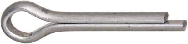 Made in USA - 1/8" Diam x 3/4" Long Extended Prong Cotter Pin - Grade 2, Zinc-Plated, Steel - Exact Tool & Supply