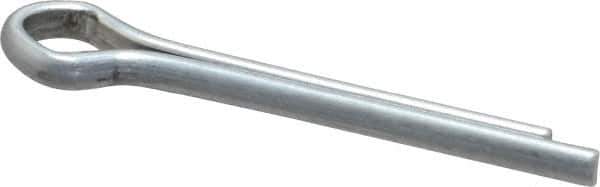 Made in USA - 1/8" Diam x 1" Long Extended Prong Cotter Pin - Grade 2, Zinc-Plated, Steel - Exact Tool & Supply