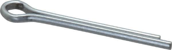 Made in USA - 1/8" Diam x 1-1/4" Long Extended Prong Cotter Pin - Grade 2, Zinc-Plated, Steel - Exact Tool & Supply