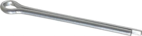 Made in USA - 1/8" Diam x 1-3/4" Long Extended Prong Cotter Pin - Grade 2, Zinc-Plated, Steel - Exact Tool & Supply