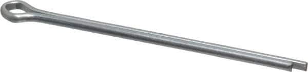 Made in USA - 1/8" Diam x 2-1/2" Long Extended Prong Cotter Pin - Grade 2, Zinc-Plated, Steel - Exact Tool & Supply
