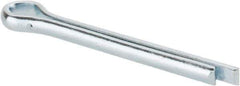 Made in USA - 5/32" Diam x 1-1/2" Long Extended Prong Cotter Pin - Grade 2, Zinc-Plated, Steel - Exact Tool & Supply