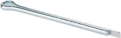 Made in USA - 5/32" Diam x 2-1/2" Long Extended Prong Cotter Pin - Grade 2, Zinc-Plated, Steel - Exact Tool & Supply