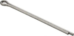 Made in USA - 5/32" Diam x 3" Long Extended Prong Cotter Pin - Grade 2, Zinc-Plated, Steel - Exact Tool & Supply