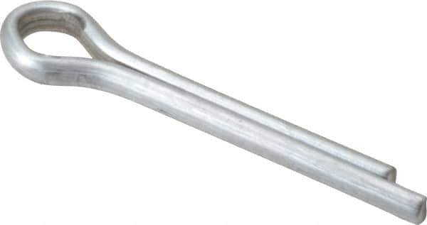 Made in USA - 3/16" Diam x 1-1/4" Long Extended Prong Cotter Pin - Grade 2, Zinc-Plated, Steel - Exact Tool & Supply