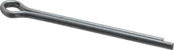 Made in USA - 3/16" Diam x 2-1/2" Long Extended Prong Cotter Pin - Grade 2, Zinc-Plated, Steel - Exact Tool & Supply