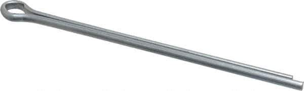 Made in USA - 3/16" Diam x 4" Long Extended Prong Cotter Pin - Grade 2, Zinc-Plated, Steel - Exact Tool & Supply