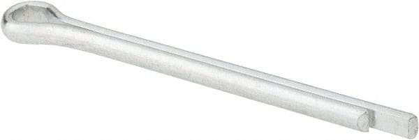 Made in USA - 1/4" Diam x 3" Long Extended Prong Cotter Pin - Grade 2, Zinc-Plated, Steel - Exact Tool & Supply