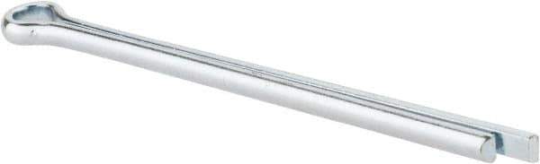 Made in USA - 1/4" Diam x 4" Long Extended Prong Cotter Pin - Grade 2, Zinc-Plated, Steel - Exact Tool & Supply