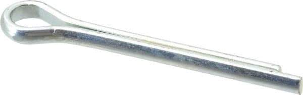 Made in USA - 5/16" Diam x 2-1/2" Long Extended Prong Cotter Pin - Grade 2, Zinc-Plated, Steel - Exact Tool & Supply