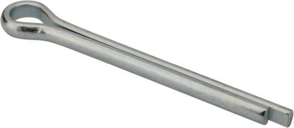Made in USA - 3/8" Diam x 3-1/2" Long Extended Prong Cotter Pin - Grade 2, Zinc-Plated, Steel - Exact Tool & Supply