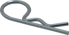 Made in USA - 1/8" Max Shaft Diam, 19/32" Long, 0.03" Wire Diam, Hair Pin Cotter - Grade 2 Spring Steel, Zinc-Plated Finish - Exact Tool & Supply