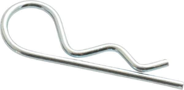 Made in USA - 3/16 to 1/4" Shaft Diam, 15/16" Long, 0.042" Wire Diam, Hair Pin Cotter - Grade 2 Spring Steel, Zinc-Plated Finish - Exact Tool & Supply
