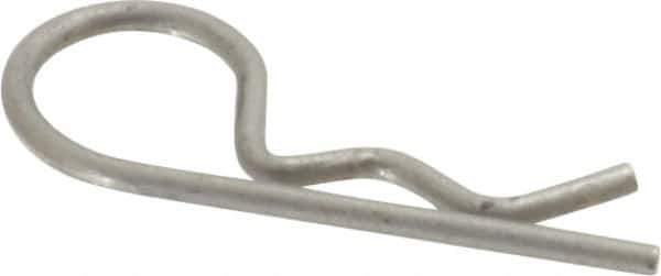 Made in USA - 1/8" Max Shaft Diam, 19/32" Long, 0.03" Wire Diam, Hair Pin Cotter - Grades 302 & 18-8 Stainless Steel - Exact Tool & Supply