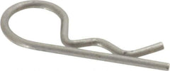 Made in USA - 1/8" Max Shaft Diam, 19/32" Long, 0.03" Wire Diam, Hair Pin Cotter - Grades 302 & 18-8 Stainless Steel - Exact Tool & Supply