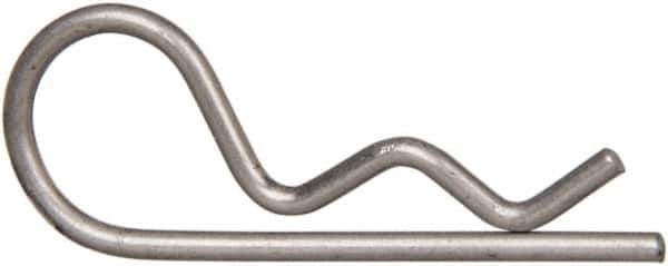 Made in USA - 3/16 to 1/4" Shaft Diam, 15/16" Long, 0.042" Wire Diam, Hair Pin Cotter - Grades 302 & 18-8 Stainless Steel - Exact Tool & Supply