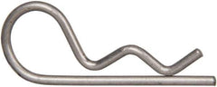 Made in USA - 3/16 to 1/4" Shaft Diam, 15/16" Long, 0.042" Wire Diam, Hair Pin Cotter - Grades 302 & 18-8 Stainless Steel - Exact Tool & Supply