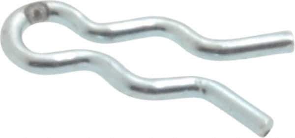Made in USA - 5/64" Groove, 5/16" Long, Zinc-Plated Spring Steel Hair Pin Clip - 0.029" Clip Diam, 1/8" Shaft Diam, Grade 2 - Exact Tool & Supply