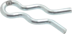 Made in USA - 5/64" Groove, 5/16" Long, Zinc-Plated Spring Steel Hair Pin Clip - 0.029" Clip Diam, 1/8" Shaft Diam, Grade 2 - Exact Tool & Supply