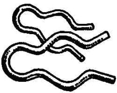 Made in USA - 17/32" Groove, 1-1/2" Long, Stainless Steel Hair Pin Clip - 0.087" Clip Diam, 5/8" Shaft Diam, Grade 18-8 - Exact Tool & Supply