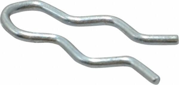 Made in USA - 9/64" Groove, 1/2" Long, Zinc-Plated Spring Steel Hair Pin Clip - 0.031" Clip Diam, 3/16" Shaft Diam, Grade 2 - Exact Tool & Supply