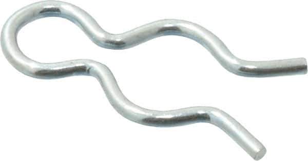 Made in USA - 7/32" Groove, 5/8" Long, Zinc-Plated Spring Steel Hair Pin Clip - 0.033" Clip Diam, 1/4" Shaft Diam, Grade 2 - Exact Tool & Supply