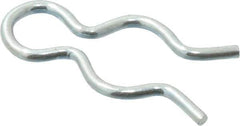 Made in USA - 7/32" Groove, 5/8" Long, Zinc-Plated Spring Steel Hair Pin Clip - 0.033" Clip Diam, 1/4" Shaft Diam, Grade 2 - Exact Tool & Supply