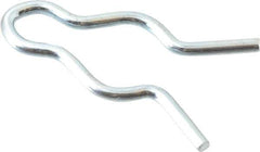 Made in USA - 1/4" Groove, 3/4" Long, Zinc-Plated Spring Steel Hair Pin Clip - 0.048" Clip Diam, 5/16" Shaft Diam, Grade 2 - Exact Tool & Supply