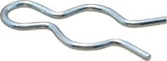Made in USA - 3/8" Groove, 1-1/8" Long, Zinc-Plated Spring Steel Hair Pin Clip - 0.055" Clip Diam, 7/16" Shaft Diam, Grade 2 - Exact Tool & Supply