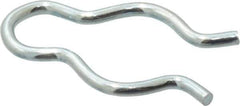 Made in USA - 7/16" Groove, 1-1/8" Long, Zinc-Plated Spring Steel Hair Pin Clip - 0.064" Clip Diam, 1/2" Shaft Diam, Grade 2 - Exact Tool & Supply