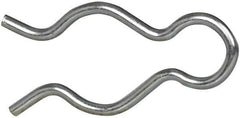 Made in USA - 21/32" Groove, 1-13/16" Long, Zinc-Plated Spring Steel Hair Pin Clip - 0.093" Clip Diam, 3/4" Shaft Diam, Grade 2 - Exact Tool & Supply