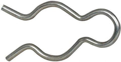 Made in USA - 25/32" Groove, 2-5/64" Long, Zinc-Plated Spring Steel Hair Pin Clip - 0.105" Clip Diam, 7/8" Shaft Diam, Grade 2 - Exact Tool & Supply