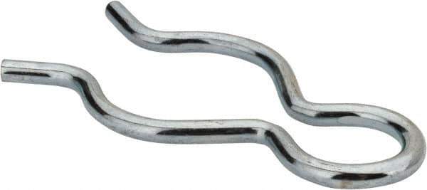 Made in USA - 7/8" Groove, 2-9/32" Long, Zinc-Plated Spring Steel Hair Pin Clip - 1/8" Clip Diam, 1" Shaft Diam, Grade 2 - Exact Tool & Supply