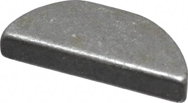Made in USA - #304 Standard Woodruff Key - 1/2" Long x 3/32" Wide, Steel - Exact Tool & Supply