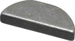 Made in USA - #304 Standard Woodruff Key - 1/2" Long x 3/32" Wide, Steel - Exact Tool & Supply