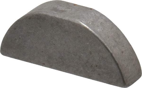 Made in USA - #607 Standard Woodruff Key - 7/8" Long x 3/16" Wide, Steel - Exact Tool & Supply