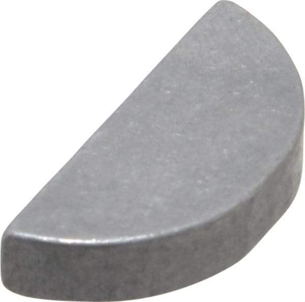 Made in USA - #608 Standard Woodruff Key - 1" Long x 3/16" Wide, Steel - Exact Tool & Supply