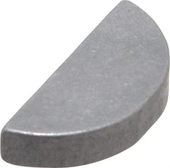 Made in USA - #608 Standard Woodruff Key - 1" Long x 3/16" Wide, Steel - Exact Tool & Supply