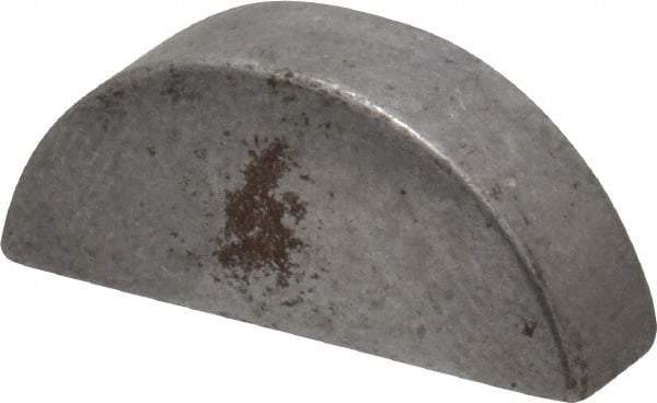 Made in USA - #808 Standard Woodruff Key - 1" Long x 1/4" Wide, Steel - Exact Tool & Supply