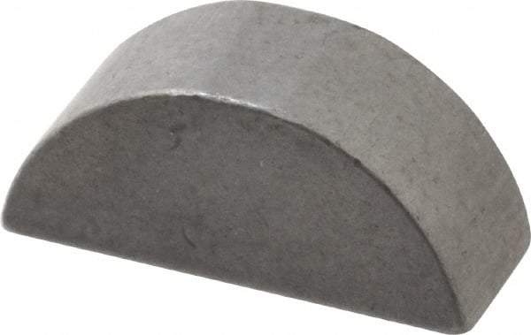 Made in USA - #1208 Standard Woodruff Key - 1" Long x 3/8" Wide, Steel - Exact Tool & Supply