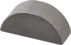 Made in USA - #1208 Standard Woodruff Key - 1" Long x 3/8" Wide, Steel - Exact Tool & Supply