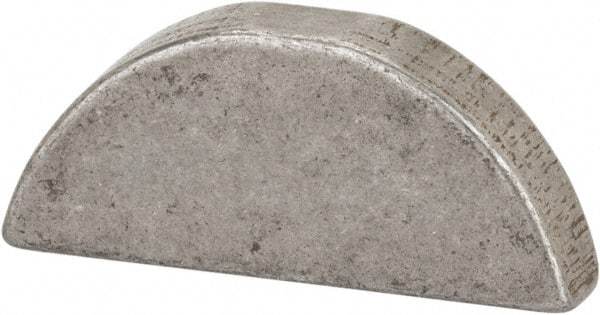 Made in USA - #709 Standard Woodruff Key - 1-1/8" Long x 7/32" Wide, Steel - Exact Tool & Supply