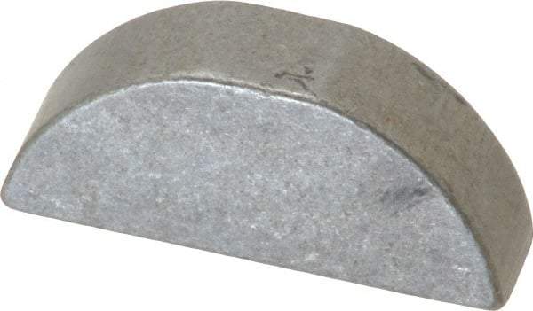 Made in USA - #1010 Standard Woodruff Key - 1-1/4" Long x 5/16" Wide, Steel - Exact Tool & Supply