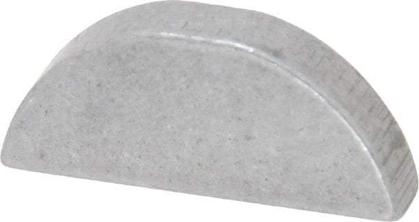 Made in USA - #608 Standard Woodruff Key - 1" Long x 3/16" Wide, Alloy Steel - Exact Tool & Supply