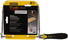 Stanley - 6-3/8" Bi-Metal Blade Coping Saw - Ergonomic ABS, TPR Handle with Cushion Grip, 13" OAL, 6-3/4" Throat Depth - Exact Tool & Supply