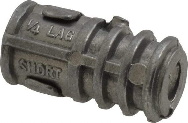 Powers Fasteners - 1/2" Diam, 1/2" Drill, Lag Shield Concrete Anchor - Zamac Alloy, Zinc-Plated Finish, Flat Head - Exact Tool & Supply