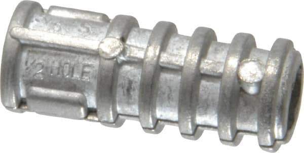 Powers Fasteners - 1/2" Diam, 1/2" Drill, Lag Shield Concrete Anchor - Zamac Alloy, Zinc-Plated Finish, Flat Head - Exact Tool & Supply