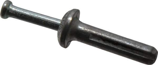 Powers Fasteners - 3/16" Diam, 3/16" Drill, 7/8" OAL, 1-1/8" Min Embedment Hammer Drive Concrete Anchor - Steel (Drive Pin)/Zamac Alloy (Body), Zinc-Plated Finish, Mushroom Head - Exact Tool & Supply