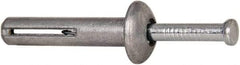 Powers Fasteners - 1/4" Diam, 1/4" Drill, 1-1/4" OAL, 1-7/8" Min Embedment Hammer Drive Concrete Anchor - Steel (Drive Pin)/Zamac Alloy (Body), Zinc-Plated Finish, Mushroom Head - Exact Tool & Supply
